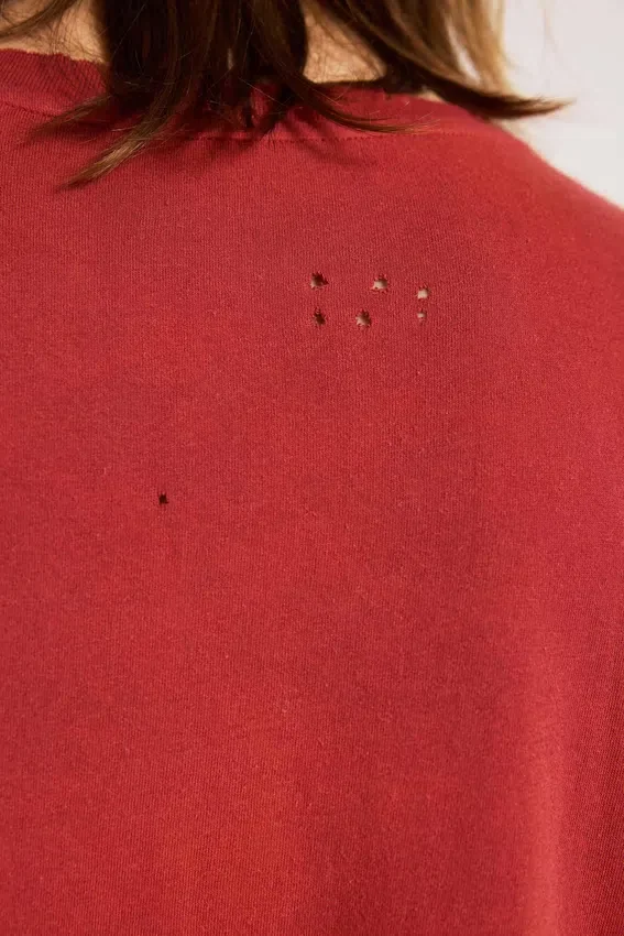 Quasi-rood cropped T-shirt