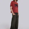 Quasi-rood cropped T-shirt