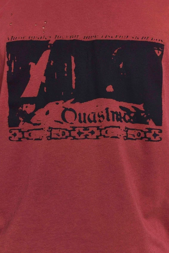 Quasi-rood cropped T-shirt