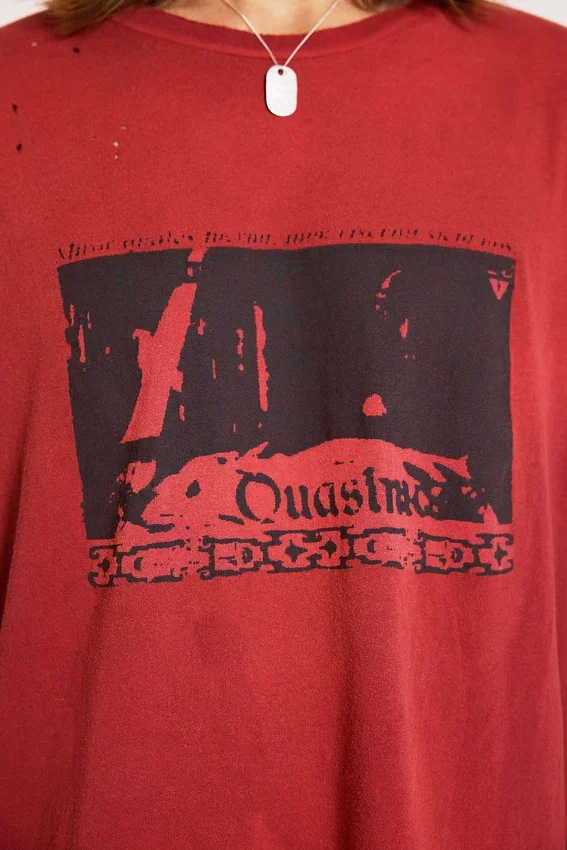 Quasi-rood cropped T-shirt