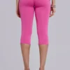Quinn capribroek van jersey met studs in roze