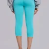 Quinn jersey capri met studs in turkoois