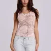 Ramona Burnout-vesttop in roze