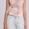 Ramona Burnout-vesttop in roze