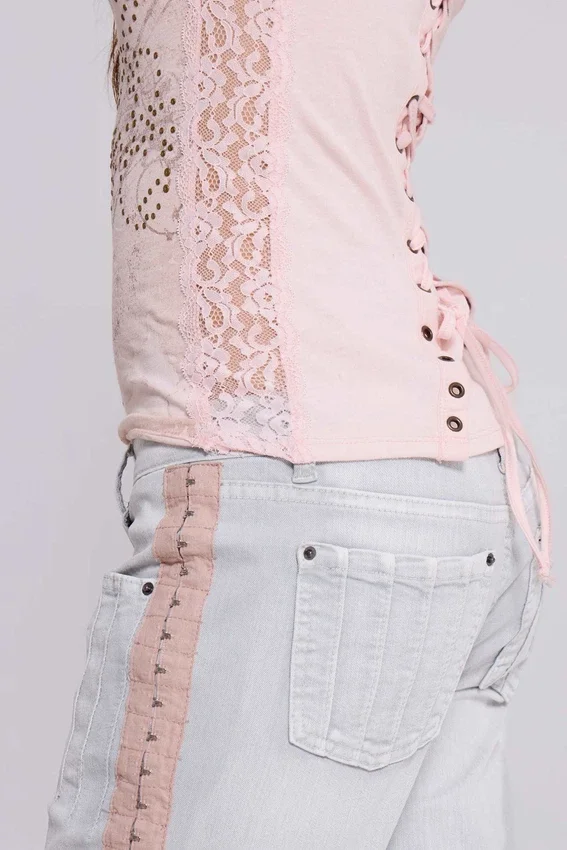 Ramona Burnout-vesttop in roze