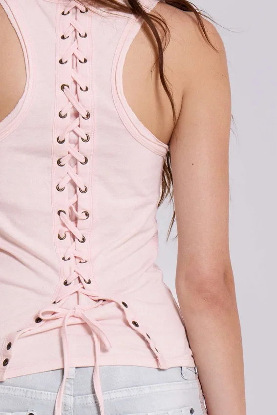 Ramona Burnout-vesttop in roze