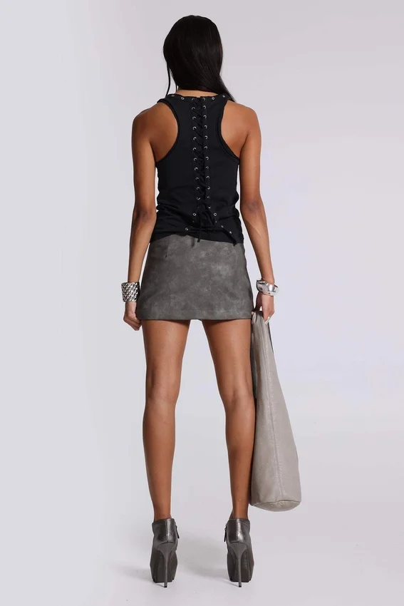 Ramona Burnout-vesttop in zwart