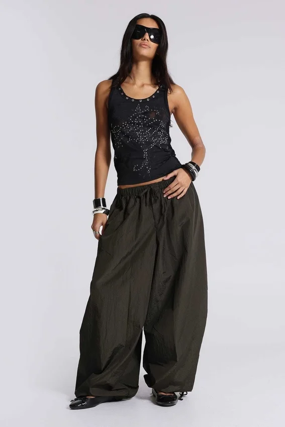 Ramona Burnout-vesttop in zwart
