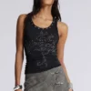 Ramona Burnout-vesttop in zwart