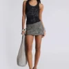 Ramona Burnout-vesttop in zwart