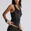 Ramona Burnout-vesttop in zwart