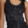 Ramona Burnout-vesttop in zwart