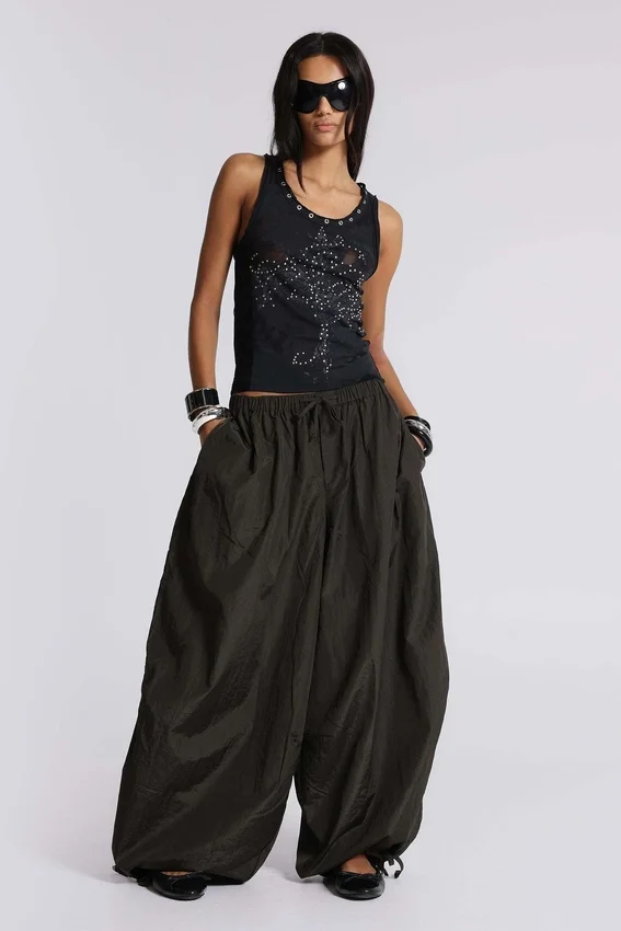 Ramona Burnout-vesttop in zwart