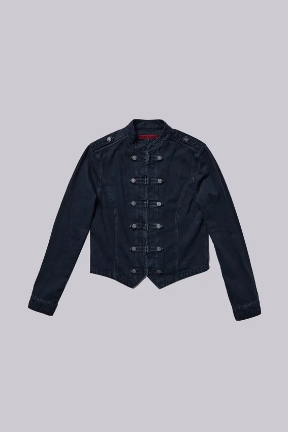 Rebel-militaire jas in gewassen zwart