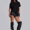 Rebel Military minishort van PU-leer