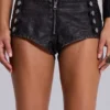Rebel Military minishort van PU-leer