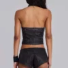 Rebel Military PU-leren top