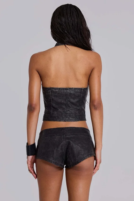 Rebel Military PU-leren top