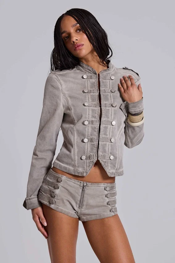 Rebel Military minishorts in kleikleur