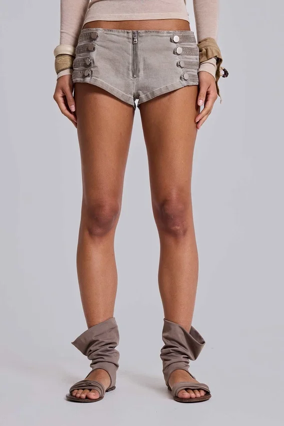 Rebel Military minishorts in kleikleur