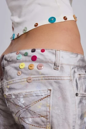 Rider-jeans met lage taille en rechte pijpen in Painter