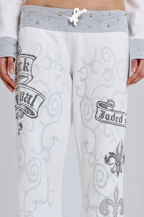 Rock Revival joggingbroek met grafische print en studs