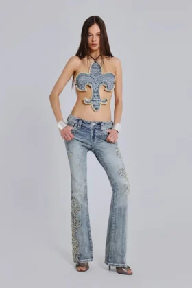 Rock Revival Madison bootcut-Jeans met versieringen