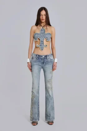 Rock Revival Madison bootcut-Jeans met versieringen