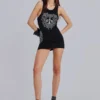 Rock Revival mini-jurk met strass Fleur de Lis-vest