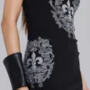 Rock Revival mini-jurk met strass Fleur de Lis-vest