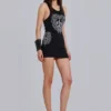 Rock Revival mini-jurk met strass Fleur de Lis-vest