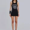 Rock Revival mini-jurk met strass Fleur de Lis-vest
