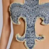 Rock Revival top met studs en Fleur de Lis-motief