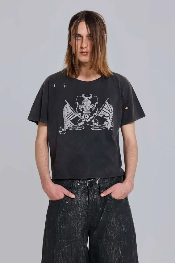 Rock Revival verweerd National cropped T-shirt