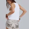 Rock Revival mini-short met studs in ‘dirty’-look
