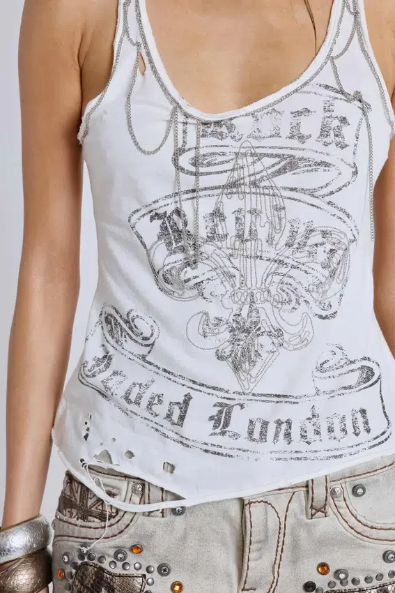 Rock Revival vest met kettingborduursel