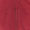 Rode, door de zon verbleekte hoodie met rits en wafelvoering