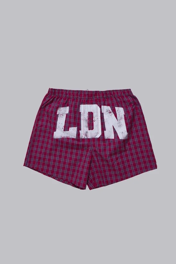 Rode geruite LDN-boxershort