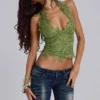 Roswen kanten corsettop in groen