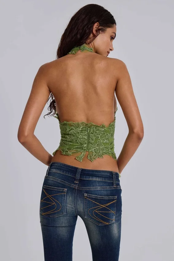 Roswen kanten corsettop in groen