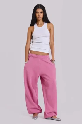 Roze baggy Monster Joggers met omgeslagen boorden