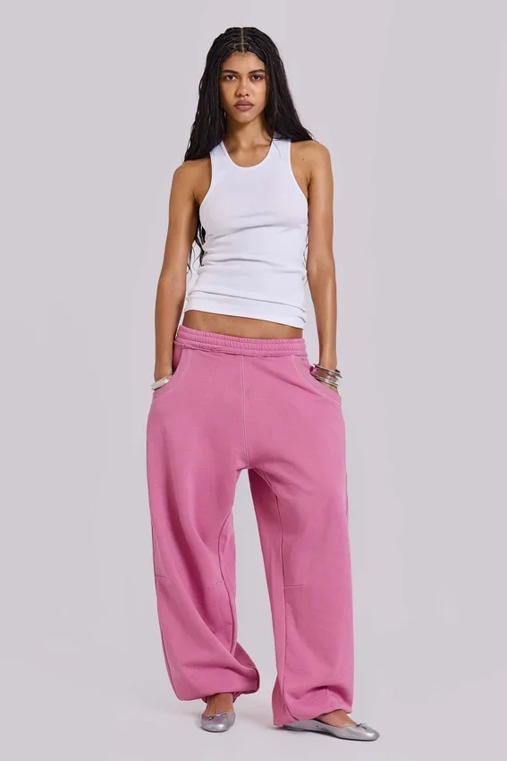 Roze baggy Monster Joggers met omgeslagen boorden