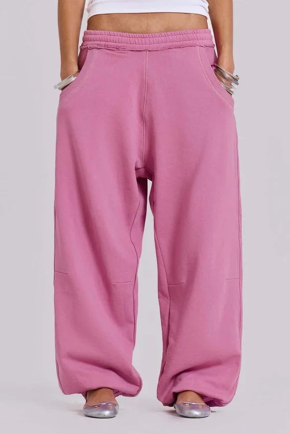 Roze baggy Monster Joggers met omgeslagen boorden