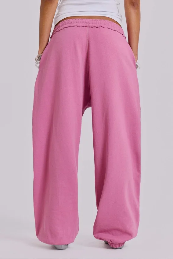 Roze baggy Monster Joggers met omgeslagen boorden