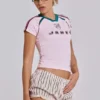 Roze No.13 voetbal-baby-T-shirt