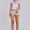 Roze No.13 voetbal-baby-T-shirt