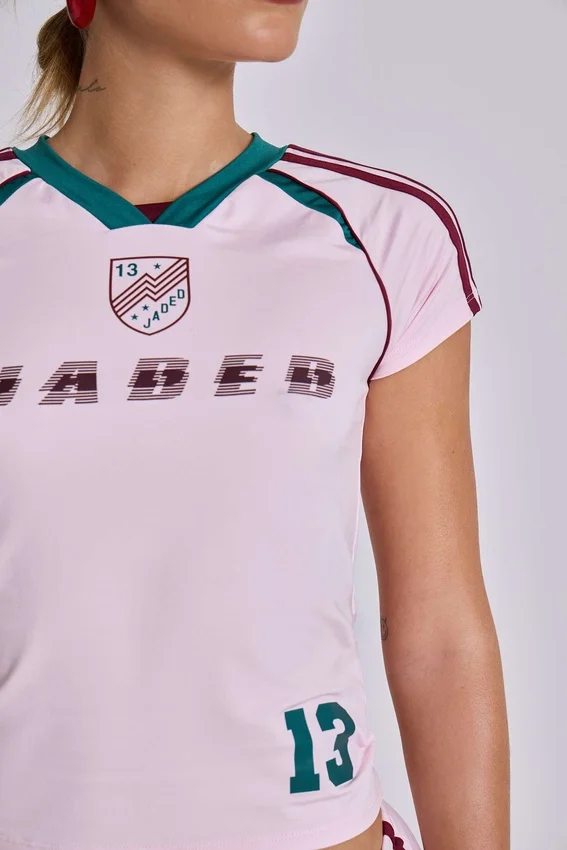 Roze No.13 voetbal-baby-T-shirt