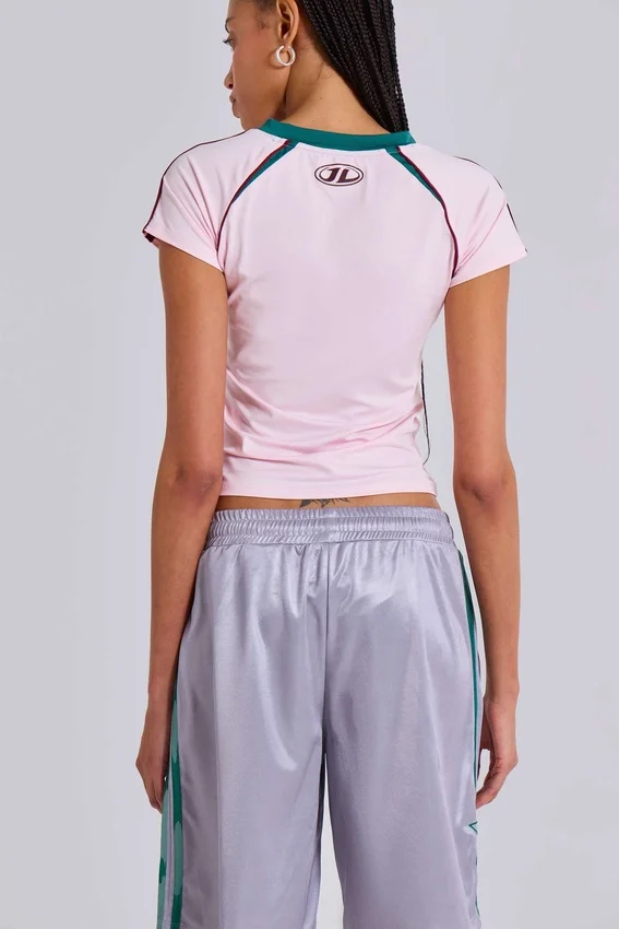 Roze No.13 voetbal-baby-T-shirt