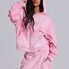 Roze sportieve baggy Monster Hoodie