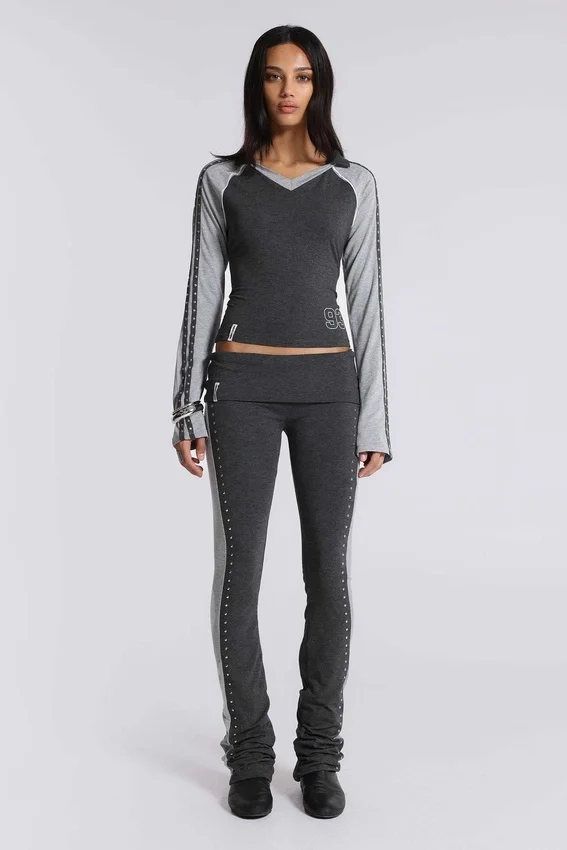 Rynna sportieve bootcut-broek met omgeslagen zoom